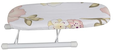 Cocoarm Mini Planche à Repasser Pliable, avec Dessus en Plastique PP, Cadre en Tube d'acier, Housse Amovible et Lavable, 26,5 X 10,5 X 8, Cm, pour Voyage, Maison, Bureau (Pivoine)