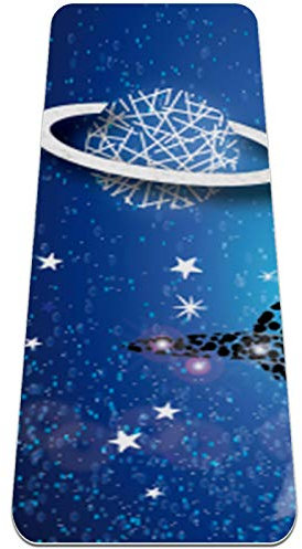 Eslifey Alien Flying Untertasse Yoga-Matte dicke rutschfeste Yogamatten für Damen und Mädchen Trainingsmatte weiche Pilates-Matten (182,9 x 61 cm, 0,6 cm dick)
