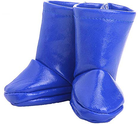 Aeromdale Puppenschuhe PU Stiefel weich wasserdicht für 45,7 cm große amerikanische Puppen Geschenk – Blau B – 1 Paar
