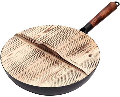 Wok Pure Iron Wok Cast Iron Pot Uncoated Pot General Purpose for Gas and Induction Cooker 32Cm Wok