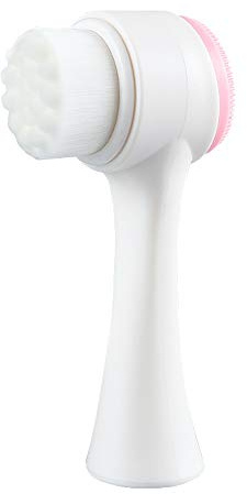 3D Stand Vertikale Silikon-Gesichtsreinigungsbürste, doppelseitige Gesichtsbürste, 2-in-1-Gesichtsreinigungsbürste, manuelle Dual-Action-Gesichtsbürste für Akne, verstopfte vergrößerte Poren,