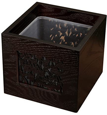 Pequeña papelera de madera Mini Mini basura Bandeste de basura Caja de almacenamiento Cesta de papel Cubo de basura para la sala de estar para el hogar Mesa de centro de la habitación - Negra negra
