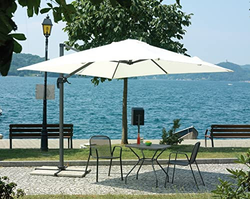 CAESAROO Ombrellone Quadrato 3x3 m con palo Laterale in Alluminio Antracite - Alluminio