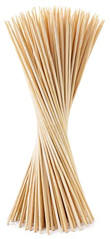 MC Grillspieße aus Holz, 100 Stück, Bambusstäbchen, 25 cm x 3 mm, Holzspieße – ideal für Vorspeisen, Grills, Obst, Bambusspieße mit Zahnstochern (100)