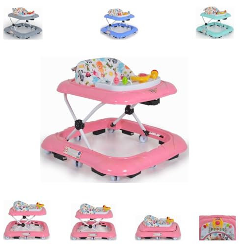 Moni girello Jungle Fun, centro giochi con musica e luci, altezza regolabile, colorazione:rosa