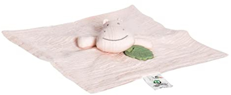 Tikiri 8598306 Naturkautschuk Schmusetuch Nilpferd, Schnuffeltuch für Babys und Kinder ab 0+ Monaten, 30cm