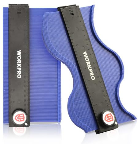 WORKPRO 2-Pack 25cm/10 Contour Gauge Duplicator, Marking Gauge with Lock, Metric and Imperial Profile Gauge Tool of Irregular Shapes for Laminate Wood Tiling and Flooring