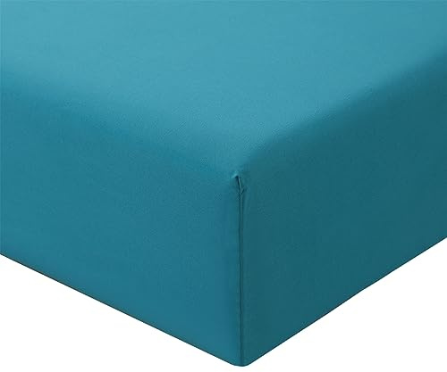 RUIKASI Spannbettlaken 180x200cm Türkis Bettlaken - Oeko Tex Spannbetttuch 180x200 Bettbezug, Mikrofaser Betttuch Bett Laken Bezug 180 x 200 40 cm Tiefe Tasche, Bed Fitted Sheet Bedsheet