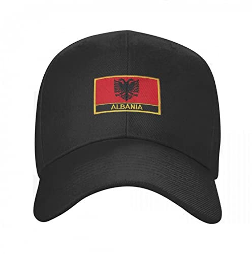Baseballmütze Albanien Country Shield Flagge Baseballmütze Papa Hüte verstellbar für Männer Frauen Unisex Fußball Fans Geschenk Hüte