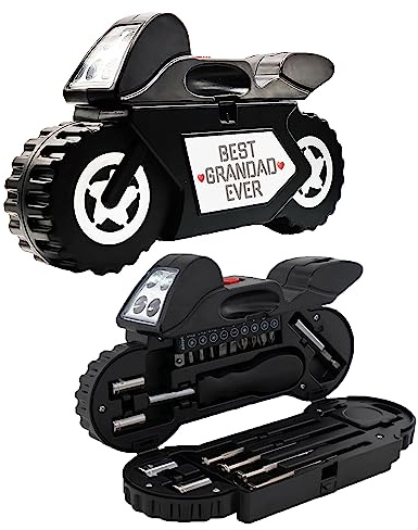 Motorcycle Shaped Multi Tool Kit for Grandad | Best Grandad Ever Gift | Christmas, Father’s Day & Birthday Gift for Him | Unique Present for Grandad or Dad
