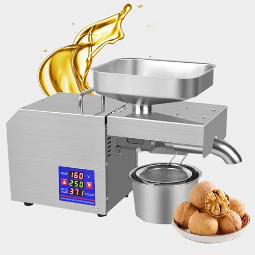 DOOKAA Presse Olive pour Huile Professionnel pressoir Huile de Noix Presse à Huile électronique, Presse à Huile, Presse à Huile, adaptée au Lin, cacahuète, Chanvre, sésame, équipée d'une Puissance d