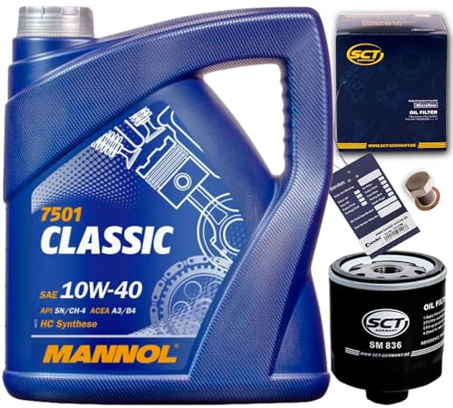 5L Mannol 10W40 Öl + Ölfilter 1.0 1.4 1.6 | SM836,(OC295)+518.472.011+MN1801 Filter+Mannol Öl passend für Golf 3 Polo 6N 86C uvm.