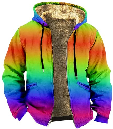 Rosennie Regenjacke Imprägnierspray Jacke Weihnachts Pullover Wanderjacke Herren Vintage 3D Druck Winterjacke Mit Kapuze Warm Outdoor Jacke Mit Reißverschluss Kapuzenpullover Mit Taschen (Lila, L)