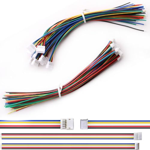 VISSQH 20pcs(10Paia) JST Connettore Mini, JST 1.5 ZH 5 pin Connettore Maschio e Femmina con 150mm 28AWG Cavo,JST Micro Elettrico Spina Presa Connettore