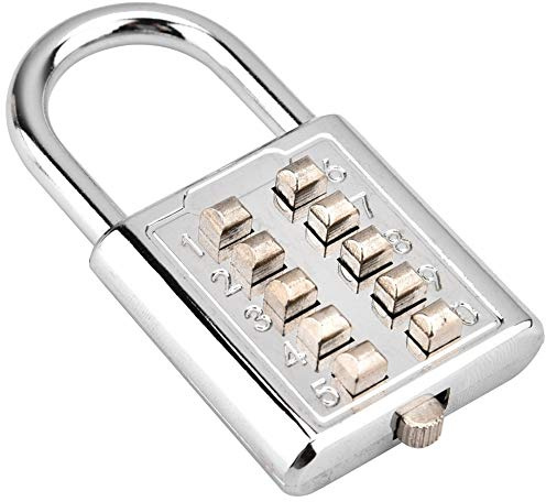 Candado con Contraseña y Combinación de Botón, Candado con Botón Ciego para Equipaje, Cajón con Cremallera, Puerta de Casillero de Gimnasio, Aleación de Zinc,Cerraduras y accesorios