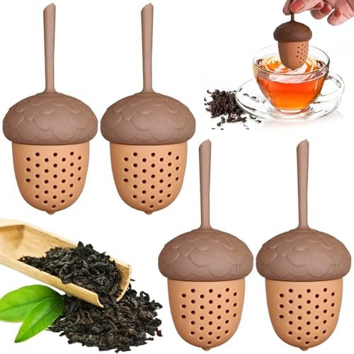 Coladores De Té De Silicona, Jicyor 4 Piezas Filtros De Té Ideal Para Hojas Sueltas Hierbas Y Té Verde FiltroTe para Taza para Hojas Sueltas Té para Los Amantes del Té