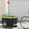 Willood Fahrradanhänger Lastenanhänger Fahrrad Transportanhänger Anhänger Schwarz und Grün 45 kg Eisen 62.5 x 124 x 52 cm