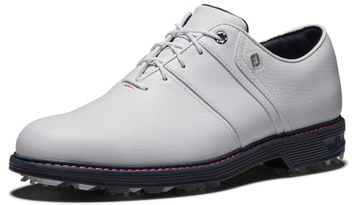 FootJoy Premiere Series Packard golfskor för män, Vit marinblå rosa, 44.5 EU