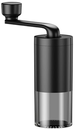 Molinillo de café manual cónico - nivel de molienda ajustable de grueso a fino - molinillo manual de acero inoxidable y vidrio - idea de regalo ideal, molinillo de café manual de cerámica, ajustable,