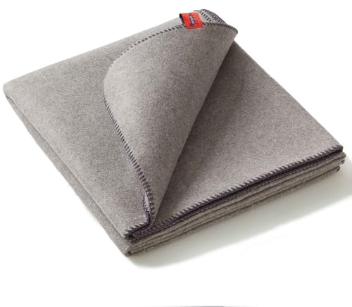 Cosy Fox | Multifunktionale Premium Feuerschutz- und Feuerlöschdecke mit Kuschelfaktor - Erstmaßnahme gegen Entstehungsbrände | 160x200cm (Grey-Darkgrey)