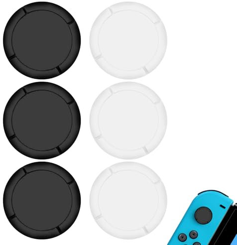 6 Pcs Controller Stick Aufsätze Für Nintendo Switch,Joystick Zubehör Set,Ersatzteile Caps,Controls Accessories Ersatzkappe Joystick-Kappen,für Nintendo Switch,Switch Lite,OLED-Modellen (Schwarz+Weiß)