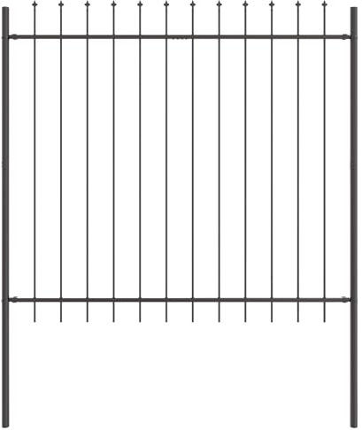 vidaXL Garden Fence WOERDEN 1.7 x 1.5 m Powder-Coated Steel Grey