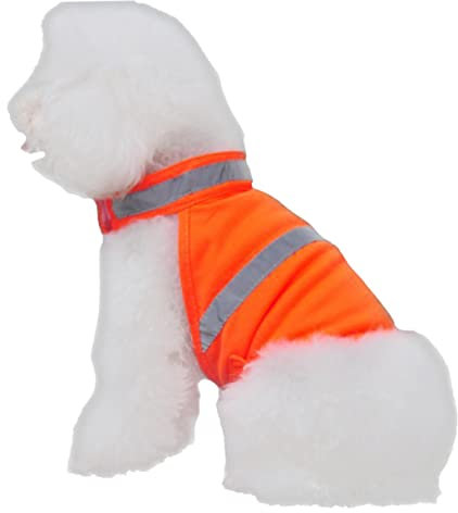 Toyvian Reflektierende Sicherheitsweste für Hunde Hochsichtbar Atmungsaktiv für Joggen und Outdoor Fluoreszierendes Orange