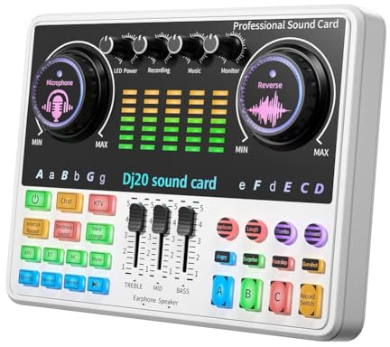 Fangxuee Scheda Audio DJ20 Microfono A Condensatore Design Cardioidi Ad Alte Prestazioni per Karaoke dal, ECC. Colore