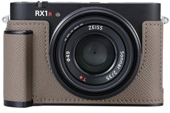 SIUTATDSH Camera Half Case for Sony Cyber-shot rx1riii rx1r3, Vintage Metal Genuine Leather Instant Camera Protective Cases for Sony rx1m3 Stylish Portable Shockproof (GrayD)