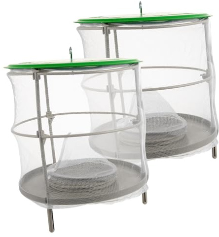 Mikikit Lot De 2 Pièges à Mouches Suspendus en Filet Housse Anti-Pluie, Léger Et Portable, Adapté Aux Abattoirs Et Cantines