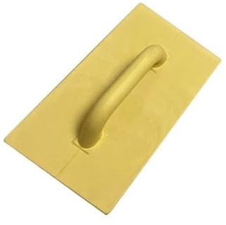 CashMuch Flache Glättekelle aus Kunststoff für Beton, Zement, Trockenbau und Putz, Gelb, 140 x 280 mm