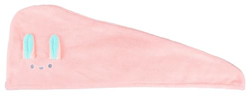 HOMSFOU Gorro de Ducha Absorbente de Algodón Orejas de Conejo, Toalla para Secar el Cabello Rápida y, Color Rosa, Adecuado para Baño y Cuidado Capilar