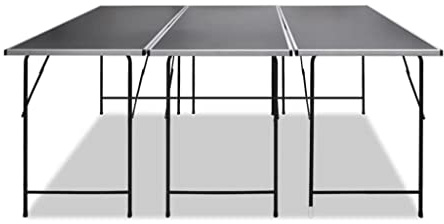 Xolmizyn Set di 3 tavoli da tappezzeria pieghevoli, tavolo multifunzione per bancarelle e feste, 300 x 60 cm, piano di lavoro combinabile in MDF e alluminio