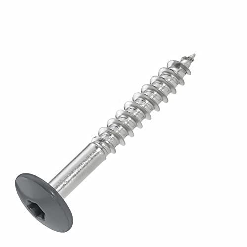 SCREW REBEL Fassadenschrauben 4,8x38 TX20 - RAL 7012, Basaltgrau - 100 Stück Edelstahl A2 Trespo