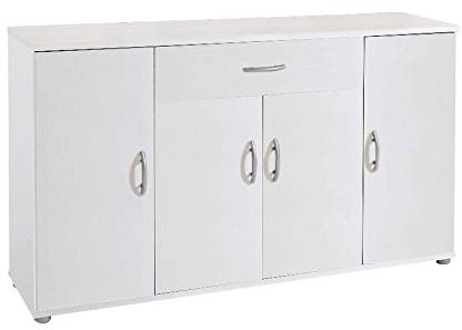 AVANTI TRENDSTORE - Lilo - Comò e mobili con ante, in stile moderno in legno laminato, disponibile in 2 diversi colori e diverse misure (118x70x30 cm, Bianco)