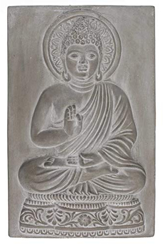 ootb Zement-Wanddekoration Buddha, ca. 35 x 23 x 3,5 cm # 190229
