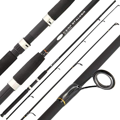 G8DS® Karpfen Stalker Rute 2,40m 2lb 2-teilig schwarz Fiberglas Pirsch Angelei Schwimmbrot Oberfläche leicht handlich flexibel