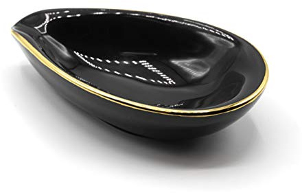 adorini ceramic cigar ashtray leaf black