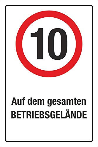 WERBEPUNKT. Schild Auf dem gesamten Betriebsgelände 10 km/h Hinweisschild 3 mm Alu-Verbund 450 x 300 mm