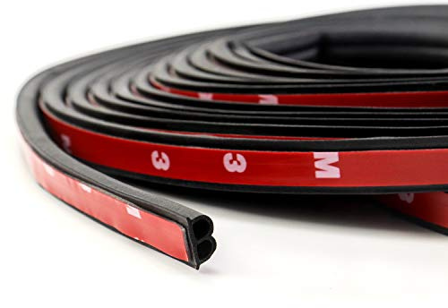 QWORK® 2 Rollen 5M Auto Tür Gummidichtung, B-förmig Autotür-Kantenschutz Selbstklebend Gummidichtung (Insgesamt 10 Meter)