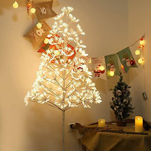 Luces LED para árboles, 150 cm, lámpara LED de árbol de luz blanca cálida, fuente de alimentación USB, 228 luces LED para árbol al aire libre, para Navidad, boda, fiesta, decoración de interiores