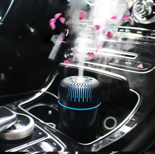 Unee Car Diffusers – 100ml USB Mini Aromatherapy & Humidifier & Car Air Freshener for Essential Oils, Portable Auto & Home Use (Black)