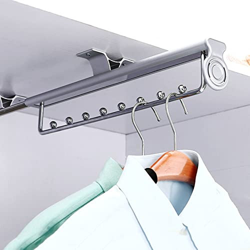 GZPFDQ Ausziehbare Kleiderstange zum Herausziehen Kleiderbügel-Auszug aus Aluminium Kleiderbügelhalter Schrank deckenmontage, Kleiderbügelauszug ausziehbar (Size : 25cm)