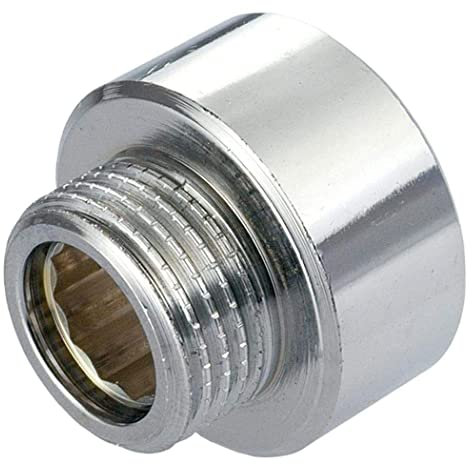 FUBESK Brauseschlauch-Reduzierstück, verchromtes Metall, Adapter, 1,9 cm Innengewinde auf 1,27 cm männlich, BSP-Chrom-Reduzierstück
