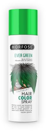 Morfose Ever Green Temporary Hair Color Spray 150ml – temporäres Haarfärbespray -Trendige und lebendige Farben mit bis zu 24 Stunden Halt, einfach durch Waschen zu entfernen.