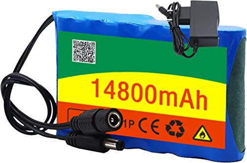 CNPRAZ Batería de Litio 18650 6S1P 12V 14800Mah Batería Recargable Paquete de batería de Litio con BMS + Cargador