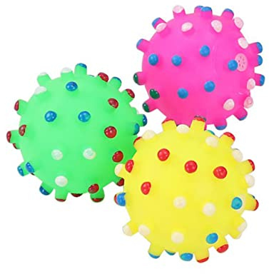 MERRYHAPY 8Stücke Teiliges Hundespielzeug Lustiger Klangball für Hunde Kreatives Sicheres Spielzeug für Haustiere mit Geräuschfunktion Zufällige Farben Für Kauen und Spielen
