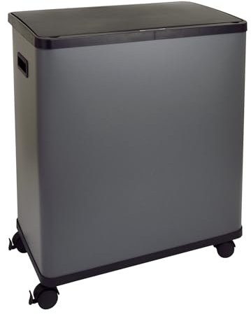 SVITA SR2X30 Poubelle à capteur, système de tri sélectif, à 2 compartiments, 60 l, autonome, automatique, avec seau intérieur, roues, gris