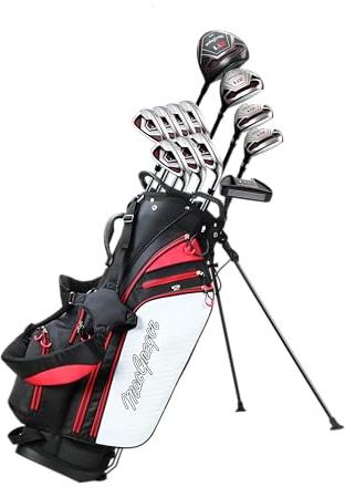 ZT1 Golf paketset, stål eller grafit, vagn eller stativväska, herr höger eller vänster hand, svart/röd, svart/röd