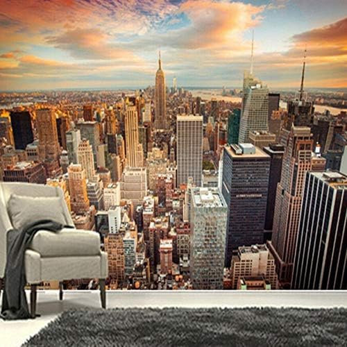 Tapete Sonnenuntergang New York City Architektur Wandkunst 3D Wandbild Aufkleber Büro Wohnkultur Tapeten Wohnkultur Fototapete 3D Effekt Wohnzimmer Schlafzimmer Kinderzimmer-400cm×280cm